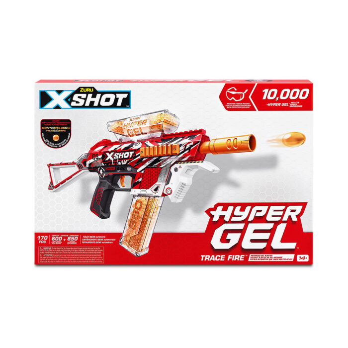 X-Shot Hyper Gel Trace Fire Blaster (10,000 Hyper Gel Pellets) by ZURU