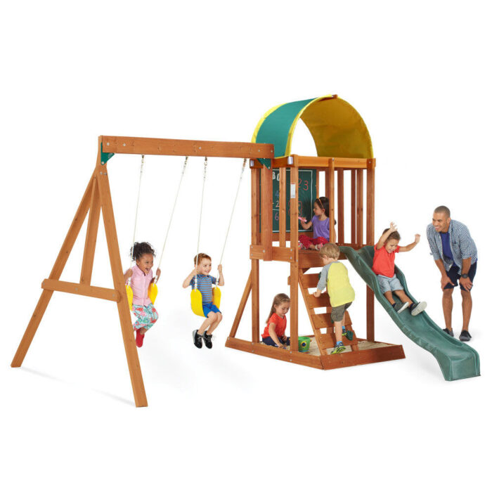 KidKraft Andorra Wooden Swing Set - R Exclusive - Image 2