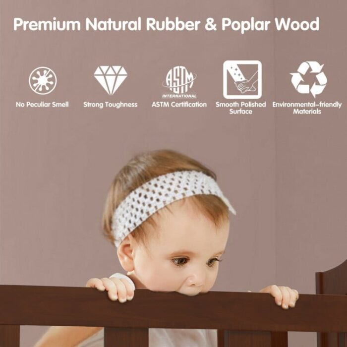 2-in-1 Classic Convertible Wooden Toddler Bed with 2 Side Guardrails for Extra Safety - Image 3
