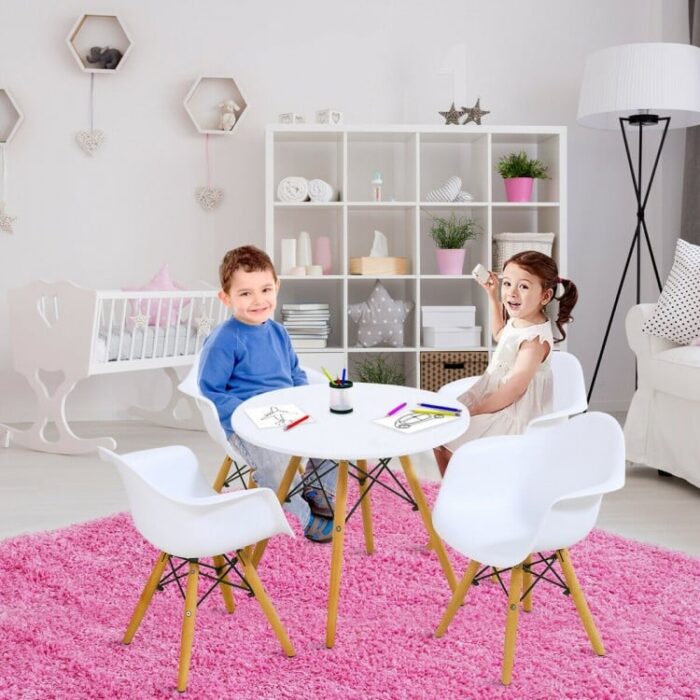 5 Pieces Kids Mid-Century Colorful Table Chair Set - Image 6