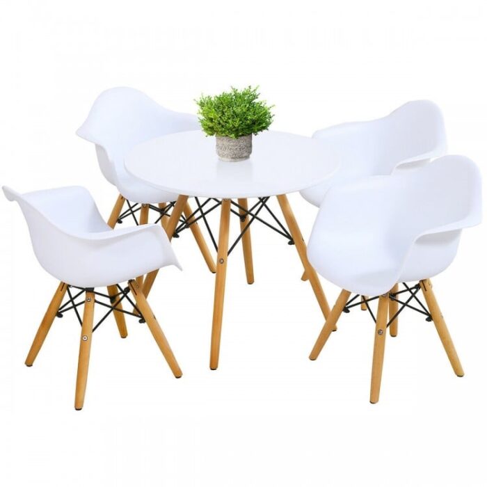 5 Pieces Kids Mid-Century Colorful Table Chair Set - Image 7