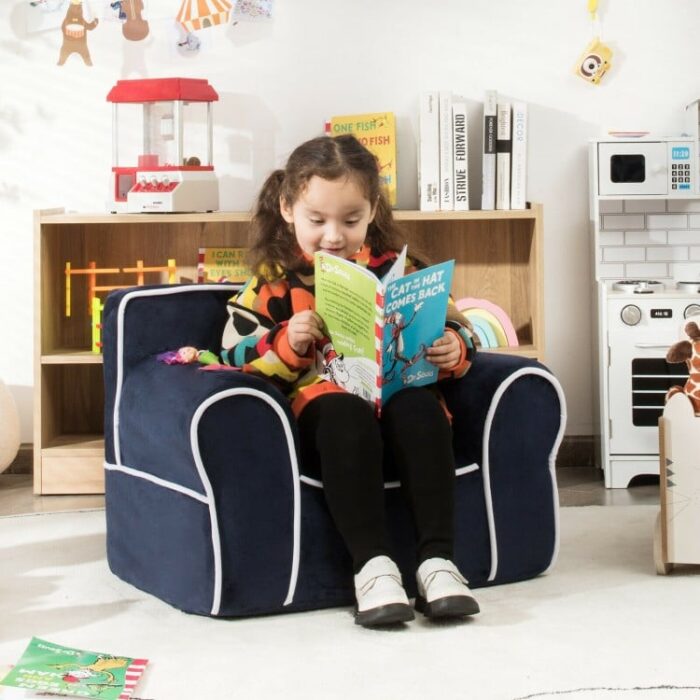 Upholstered Kids Sofa with Velvet Fabric and High-Quality Sponge - Image 7