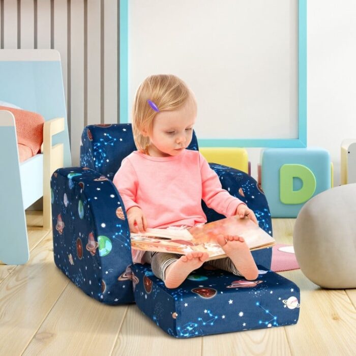 3-in-1 Convertible Kid Sofa Bed Flip-Out Chair Lounger for Toddler - Image 2