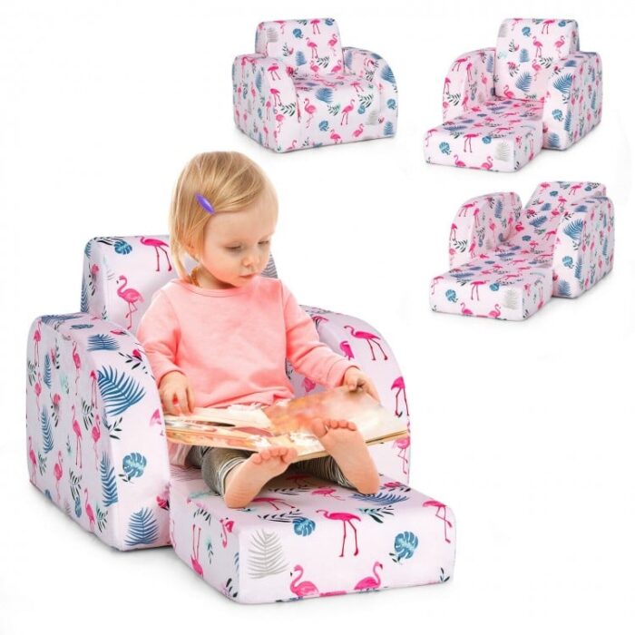 3-in-1 Convertible Kid Sofa Bed Flip-Out Chair Lounger for Toddler - Image 5