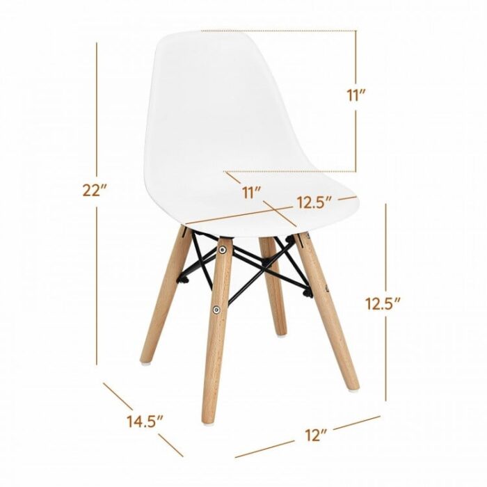 4 Pieces Medieval Style Children Chair Set with Wood Legs - Image 5