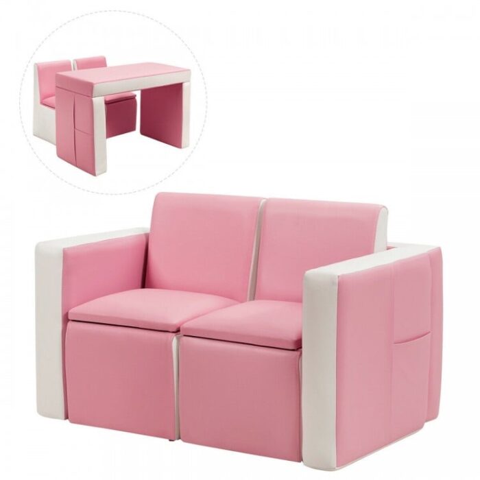 Multi-functional Kids Play Sofa and Table Chair Set - Image 8