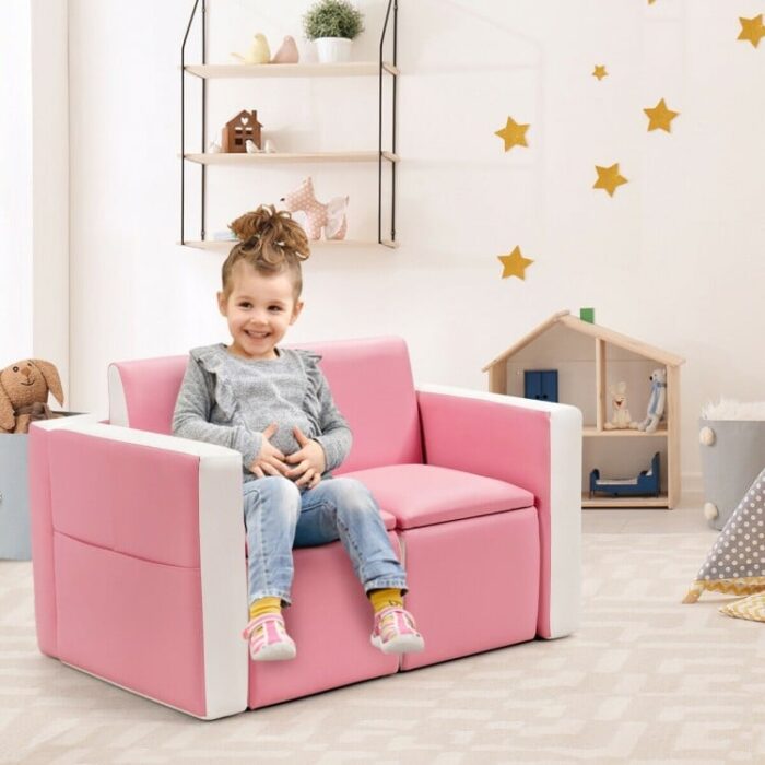 Multi-functional Kids Play Sofa and Table Chair Set - Image 9