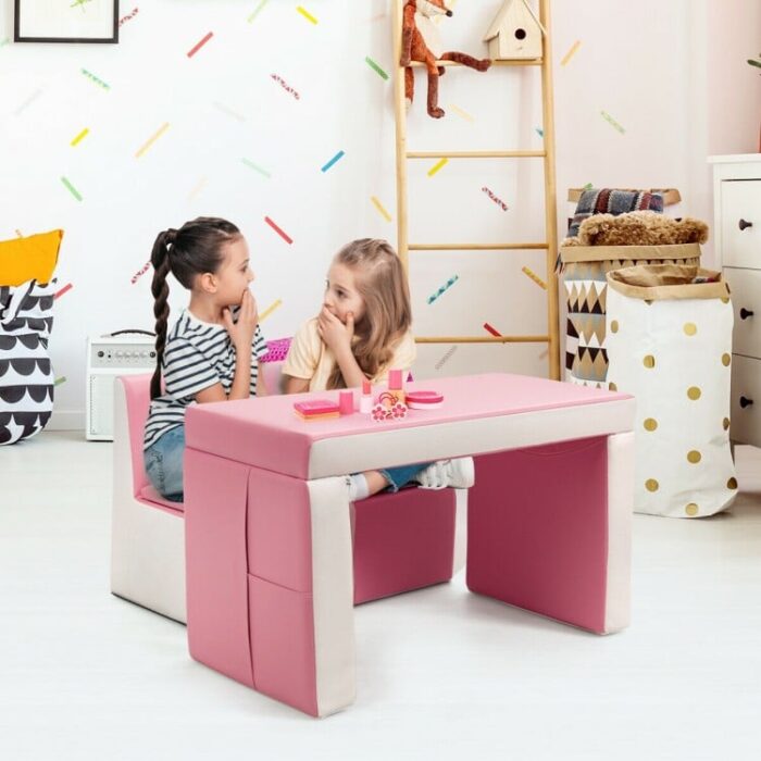 Multi-functional Kids Play Sofa and Table Chair Set - Image 13