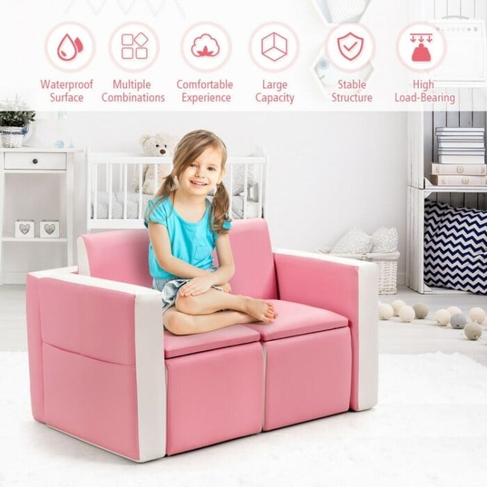 Multi-functional Kids Play Sofa and Table Chair Set - Image 10