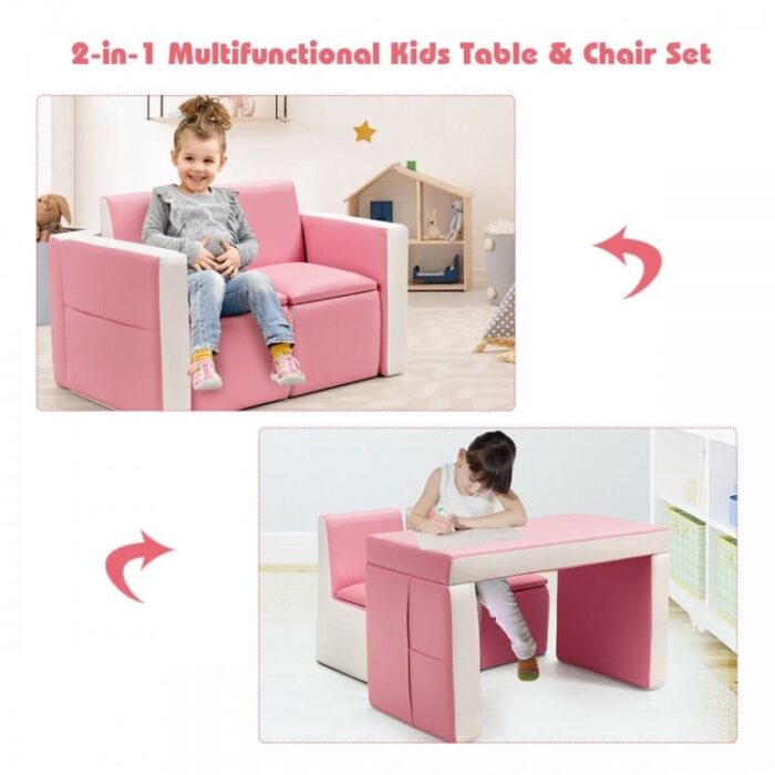 Multi-functional Kids Play Sofa and Table Chair Set - Image 12