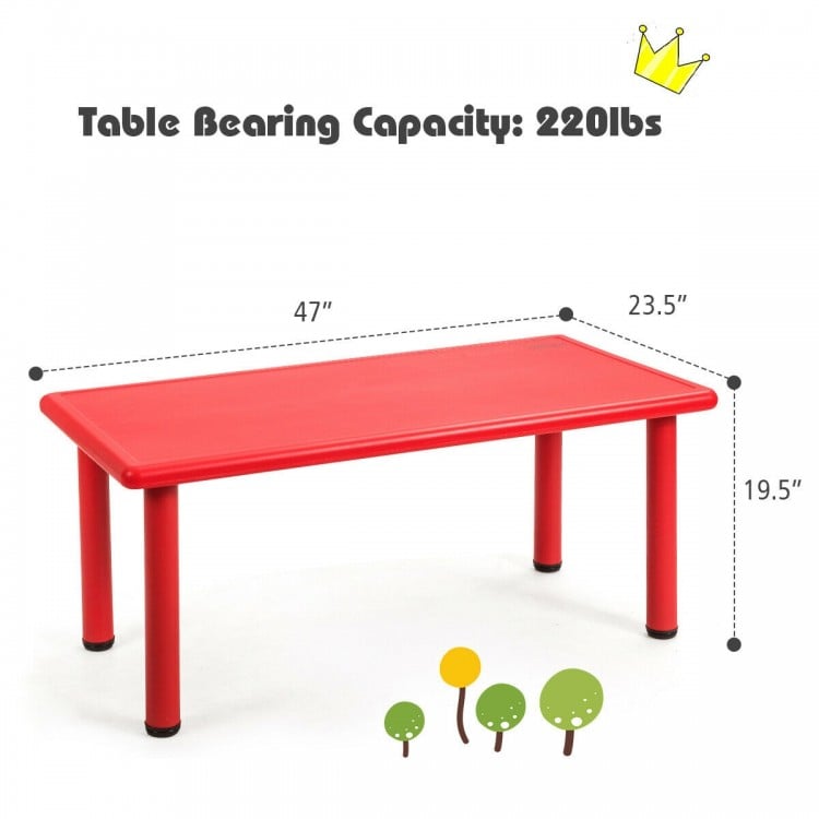 Rectangle Table Play Kids Plastic Rectangular Learn and Play Table - Kids By Kids