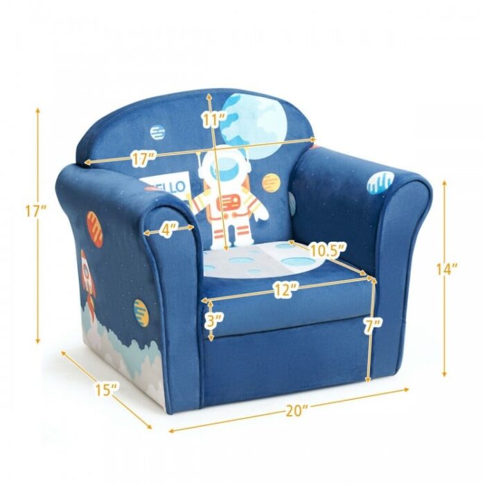 Kids Elephant/Astronaut/Crocodile/Lion Upholstered Sofa with Armrest - Image 4