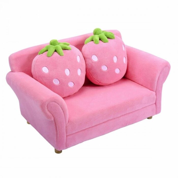 Blue/Pink Kids Strawberry Armrest Chair Sofa - Image 7