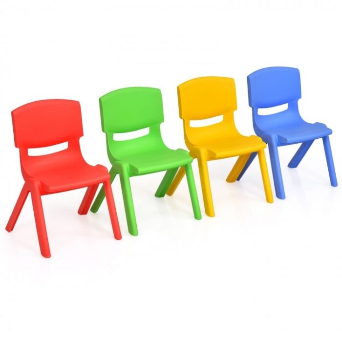 Kids Colorful Plastic Table and 4 Chairs Set - Image 9