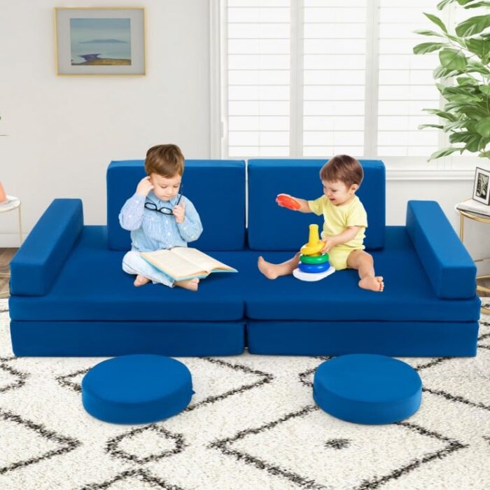 Twin/Full Bed Frame with House Roof Canopy and Fence for Kids - Image 3