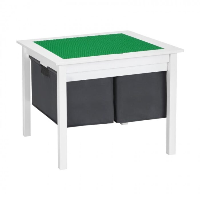2-in-1 Kids Double-sided Activity Building Block Table with Drawers - Image 8