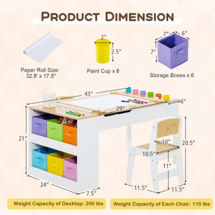 Children Art Activity Table and Drawing Table - Image 5