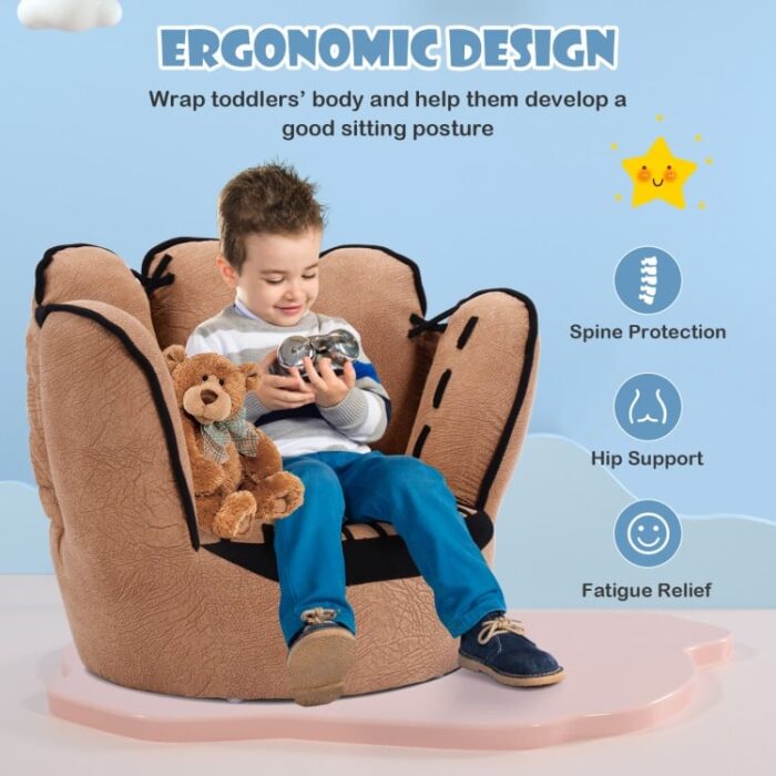 Household Five Fingers Baseball Glove Shaped Kids Leisure Upholstered Sofa - Image 7