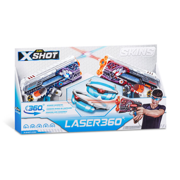 X-Shot Skins Laser 360° (2 Laser Blasters & 2 Infrared Headset) by ZURU - Image 2