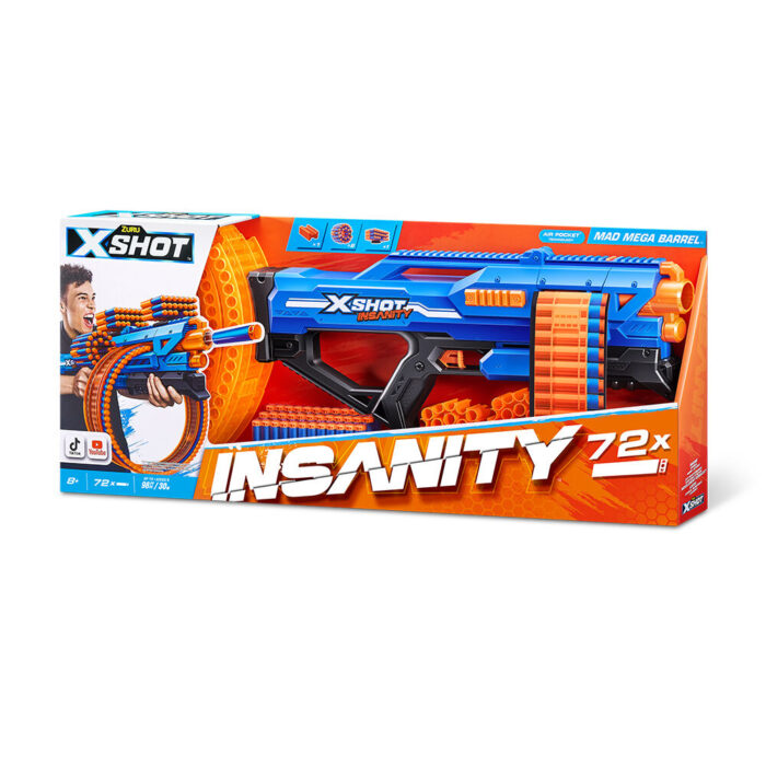 X-Shot Insanity Mad Mega Barrel (72 Darts) by ZURU - Image 2