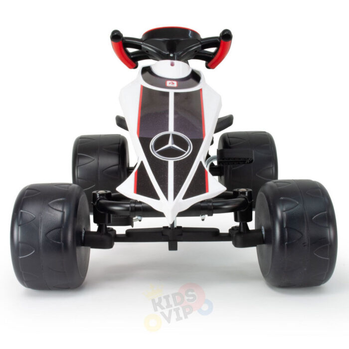 KidsVip Kids and Toddlers Mercedes Pedal Go Kart w/ Adjustable Seats- White - English Edition - R Exclusive - Image 2