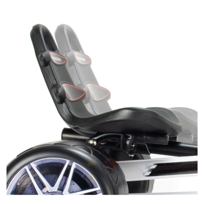 KidsVip Kids and Toddlers Mercedes Pedal Go Kart w/ Adjustable Seats- White - English Edition - R Exclusive - Image 4