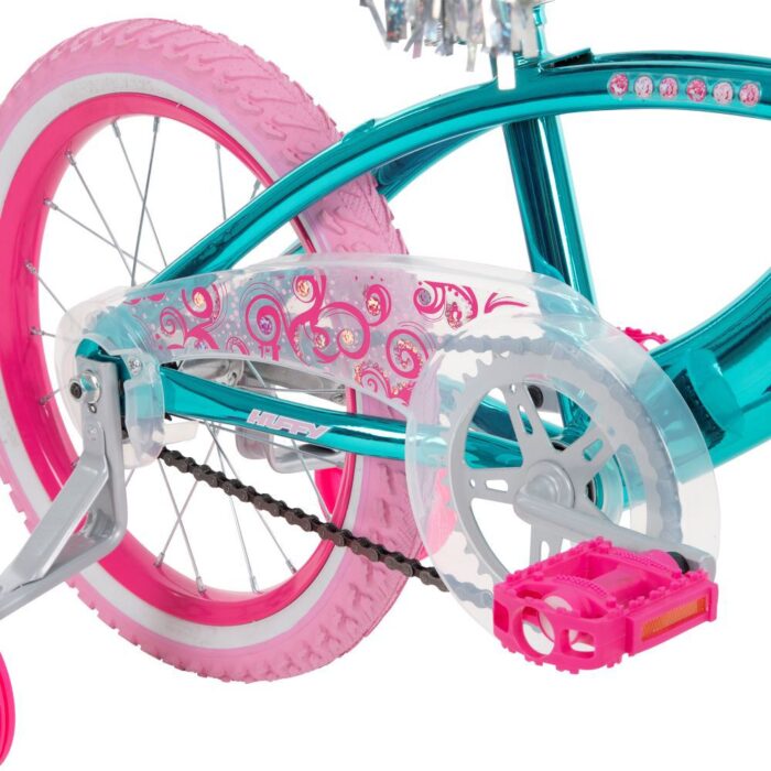 Huffy N Style, 16-inch Bike Teal Chrome and Pink - Image 3