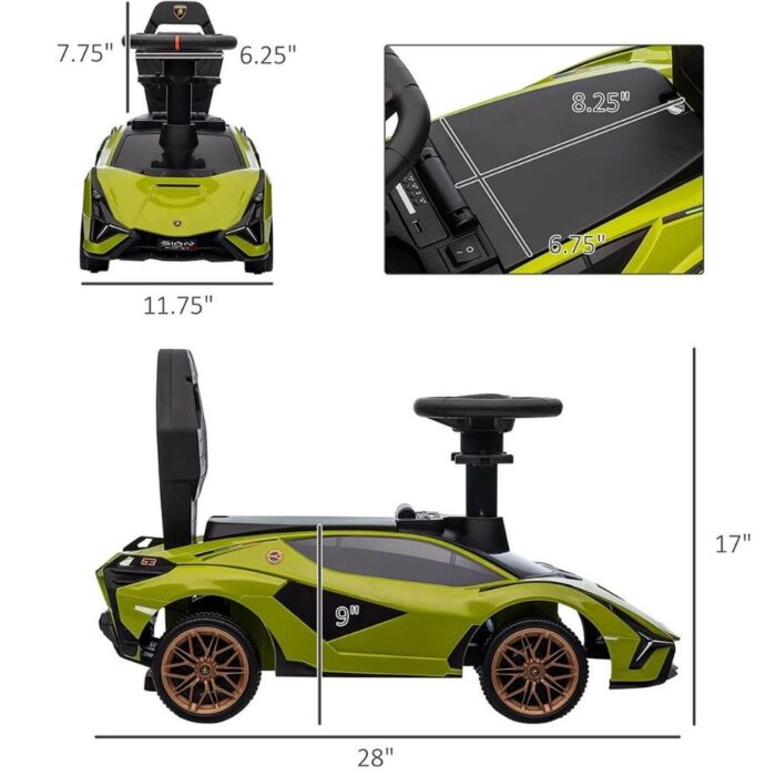 KidsVip Lamborghini Sian Pushcar / Stroller- Red - English Edition - Image 6