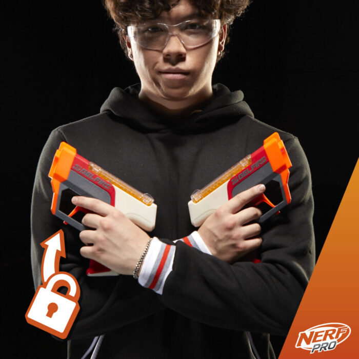 Nerf Pro Gelfire Dual Wield Pack, 2 Blasters, No-Prime Firing, 5000 Gelfire Rounds, 2x 100 Round Integrated Hoppers, 2 Eyewear - Image 5