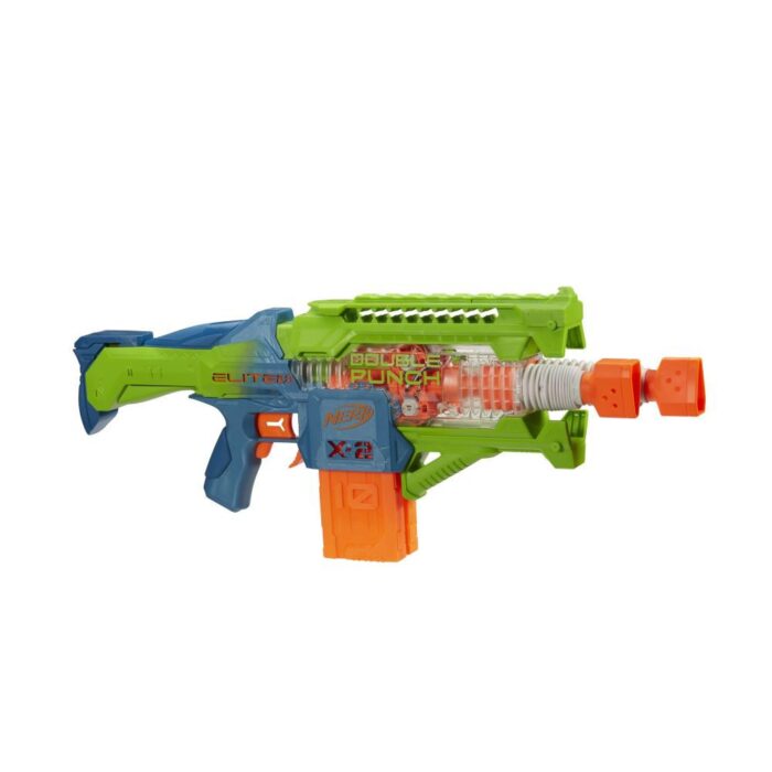 Nerf Elite 2.0 Double Punch Dart Blaster, 50 Nerf Elite Darts, 2x 10-Dart Clips, Motorized Nerf Blaster - Image 4