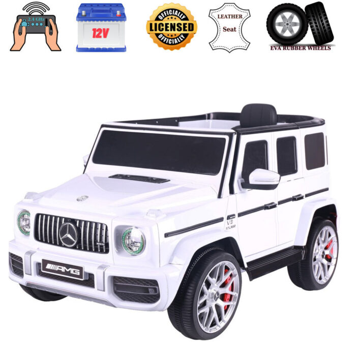 KidsVip 12V Kids & Toddlers Mercedes G63 Ride on car w/Remote Control - White