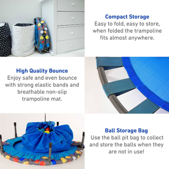 smarTrike Indoor Toddler Trampoline with Handle, Ball Pit - 100 Balls Included - Image 2