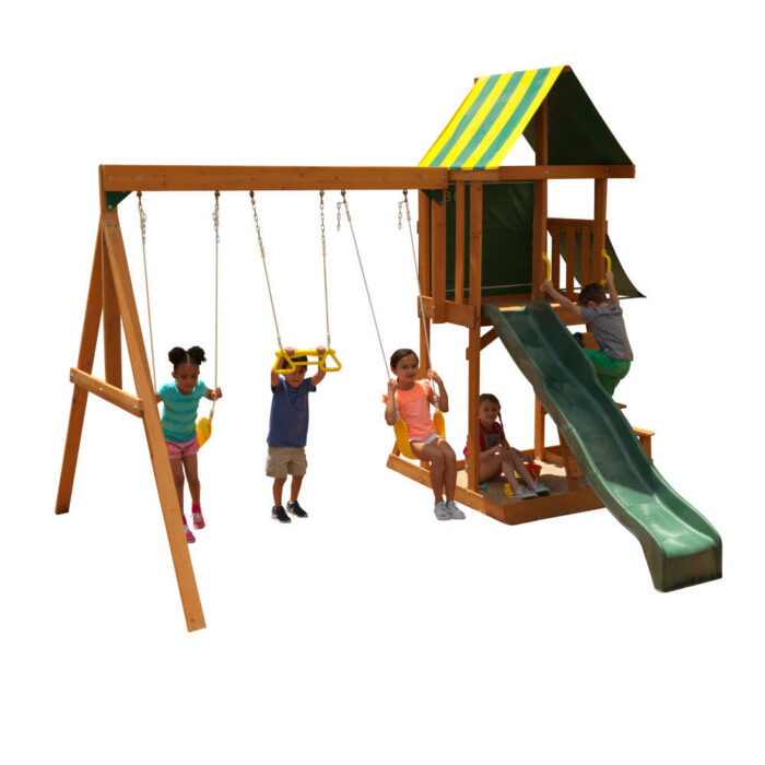 KidKraft Spring Meadow Wooden Swing Set - Image 2
