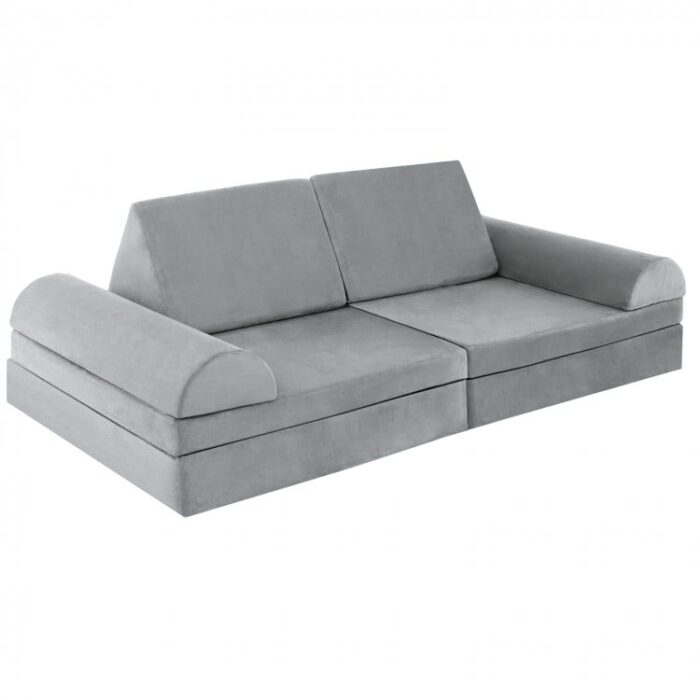 6 Pieces Convertible Kids Play Couch Set with Zipper